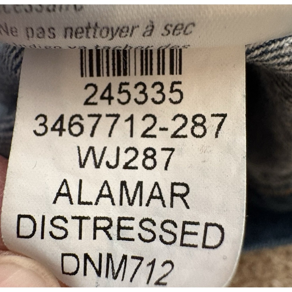 PAIGE Alamar Distressed Jean Jacket Womens XL Blue Denim Stretch Button Front - Picture 13 of 14